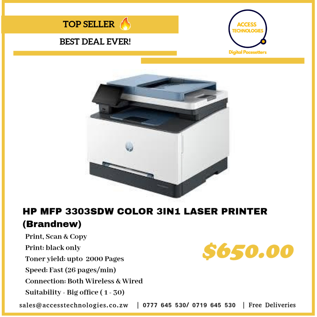 BRANDNEW HP 3303SDW FAST COLOR LASERJET PRINTER